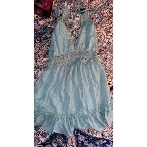 Backless dress. See through pattern.